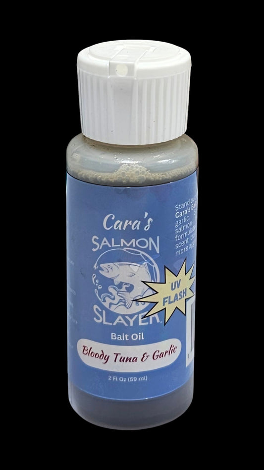 Cara's Salmon Slayer Garlic & Bloody Tuna Bait Oil UV