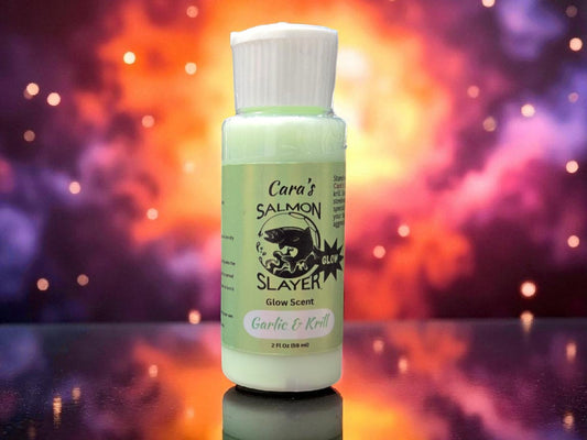 Cara's Salmon Slayer Bait Oil Glow Garlic & Krill