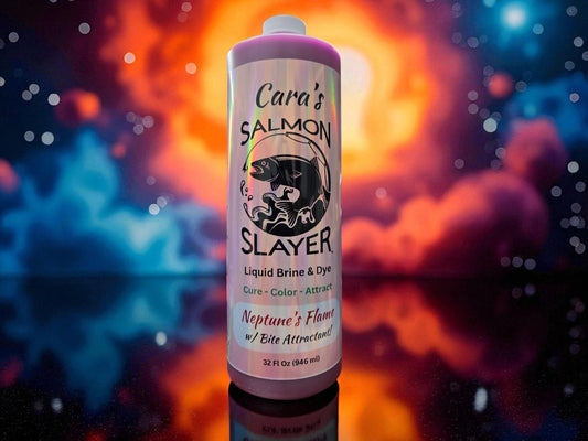 Cara's Salmon Slayer Liquid Brine & Dye - Neptune's Flame (Red) 32z